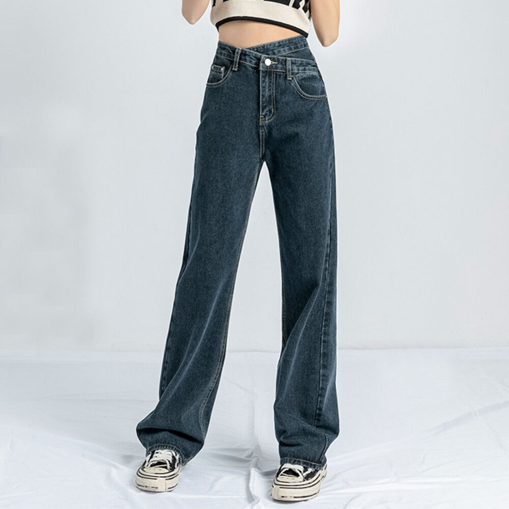 BACKYARD FAMILY「デニムパンツ レディース おしゃれ 楽天 ワイドパンツ ストレート デニム ジーンズ ロング丈」|その他|ブルー3