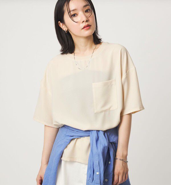 UNITED ARROWS green label relaxing「【WEB限定】＜at ease＞ジョーゼット カットソー 吸水速乾」|Tシャツ・カットソー|BEIGE