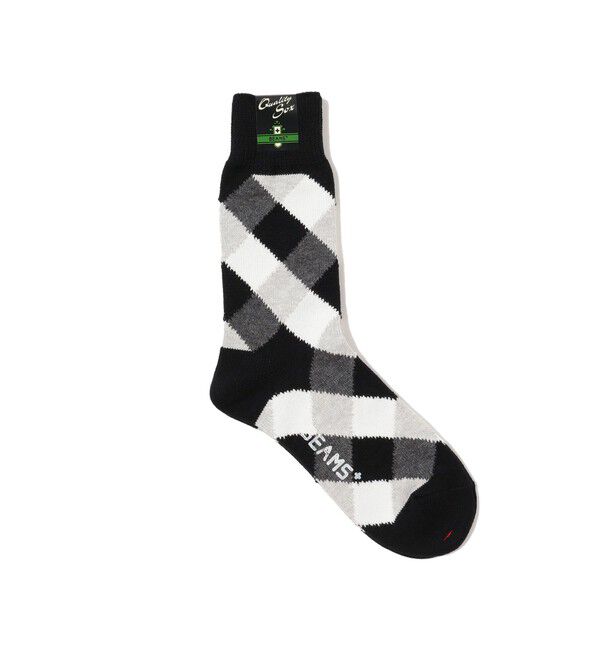 BEAMS PLUS「BEAMS PLUS / ダイヤモンド柄 ソックス」|ソックス|BLACK