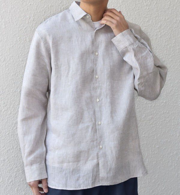 SHIPS any「SHIPS any:〈洗濯機可能〉ピュアリネン レギュラーカラー シャツ 26SS◇」|シャツ・ブラウス|ライトグレー