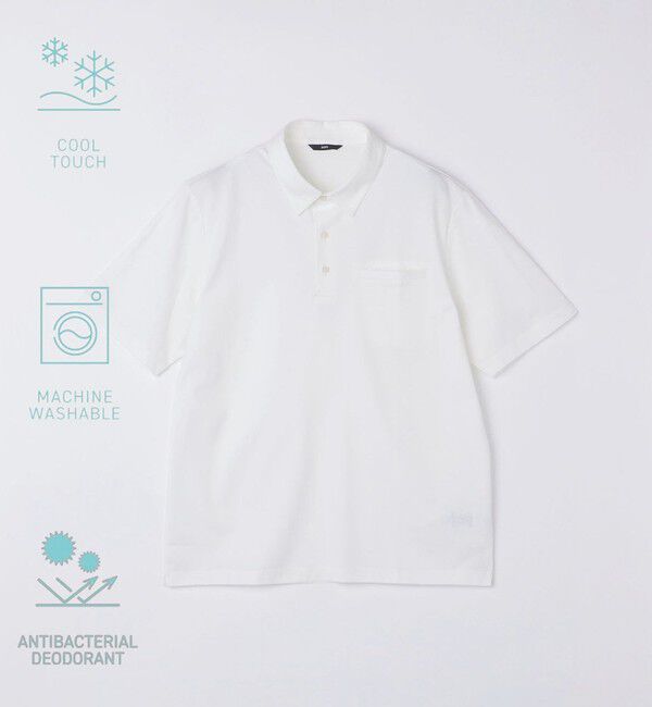 SHIPS「SHIPS:〈接触冷感/洗濯機可能/抗菌防臭〉COOL TOUCH サマー ポロシャツ」|ポロシャツ|ホワイト
