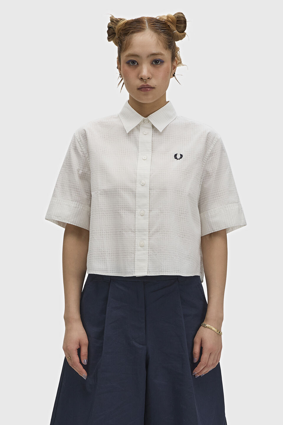 FRED PERRY 「Open Weave Chequerboard Shirt／オープンウィーブチェッカーボードシャツ」|シャツ・ブラウス|