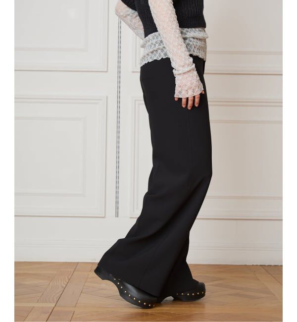 IENA LA BOUCLE「《洗濯機洗い可》IENA LA BOUCLE ソフトダブルクロススラックス」|スラックス|