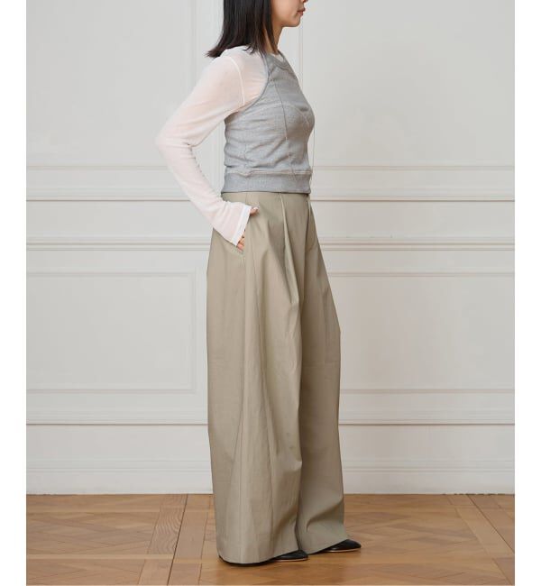 IENA LA BOUCLE「IENA LA BOUCLE コットンウェザーバレルパンツ」|スラックス|