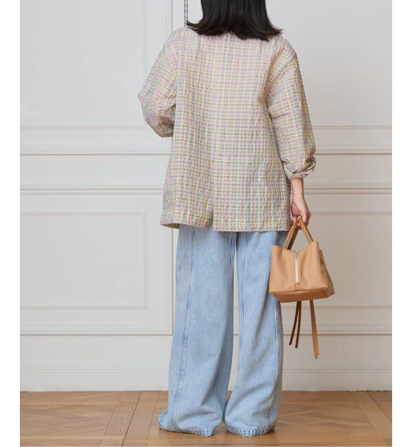 IENA LA BOUCLE「IENA LA BOUCLE シアーチェックジャケット」|テーラードジャケット|