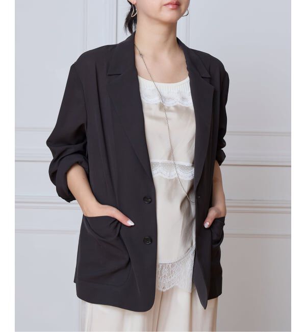 IENA LA BOUCLE「IENA LA BOUCLE シアードレーピージャケット」|テーラードジャケット|