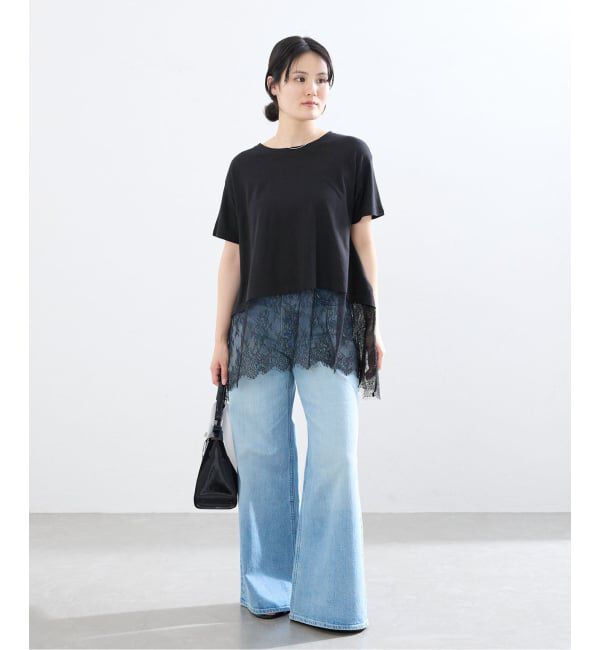 IENA「レースドッキングTシャツ」|Tシャツ・カットソー|