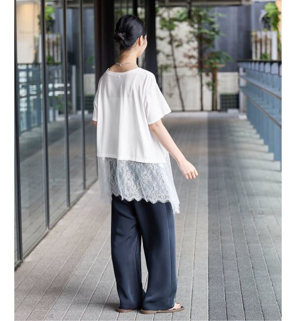 IENA「レースドッキングTシャツ」|Tシャツ・カットソー|