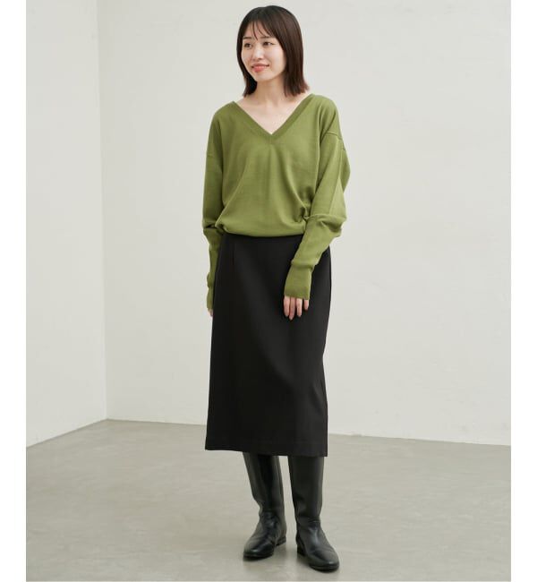 SLOBE IENA「《シリーズあり/予約》ウォッシャブルプレーンオーバーVネックニット」|ニット・セーター|