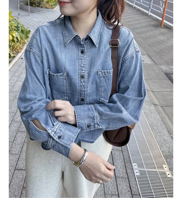 JOURNAL STANDARD「《追加2》ライトオンスデニムクロップドシャツ」|シャツ・ブラウス|