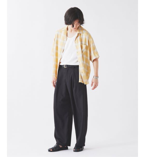 JOURNAL STANDARD relume「レーヨン アンカット フリンジ オンブレーチェック 半袖シャツ」|シャツ・ブラウス|