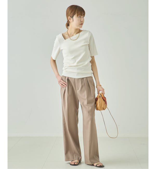 journal standard L'essage「スパンテレコ半袖アシンメトリープルオーバー」|Tシャツ・カットソー|