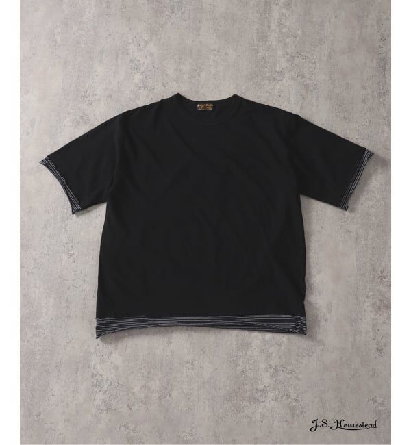 J.S.Homestead「J.S.Homestead / ボーダー トランジション Tシャツ」|Tシャツ・カットソー|ブラック