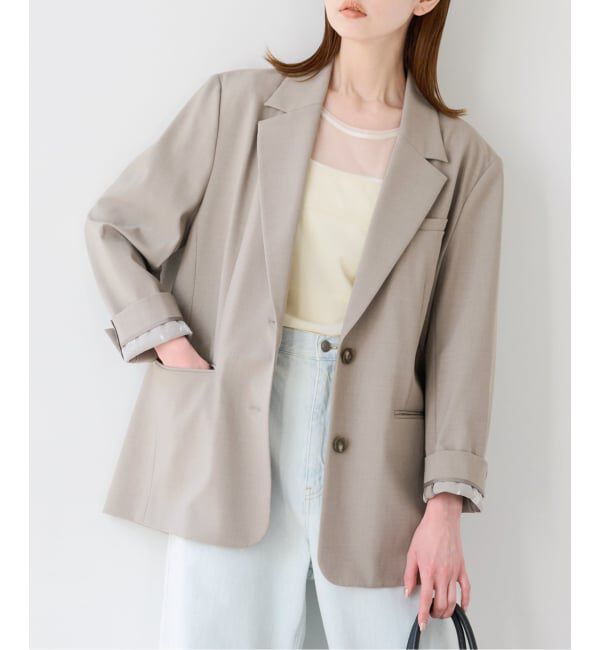 U by SPICK&SPAN「レースボンディングオーバージャケット」|テーラードジャケット|