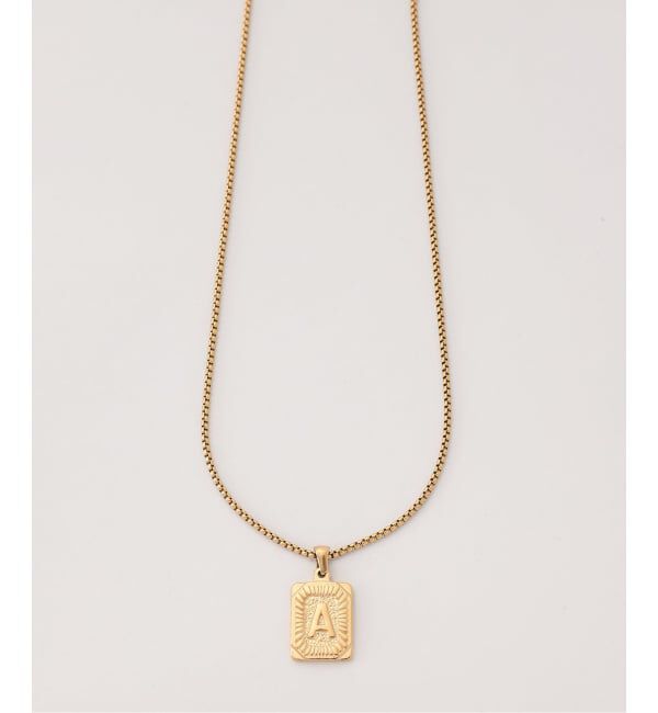 NOBLE「PETIT MOMENTS/プティモーメント Intial Rectangle Pendant Necklace」|ネックレス|