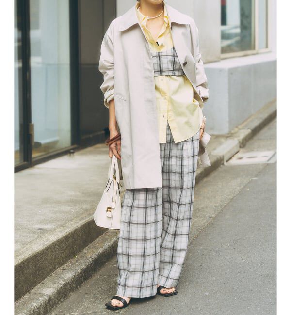 Spick and Span「《セットアップ可》2タックチェックパンツ」|スラックス|