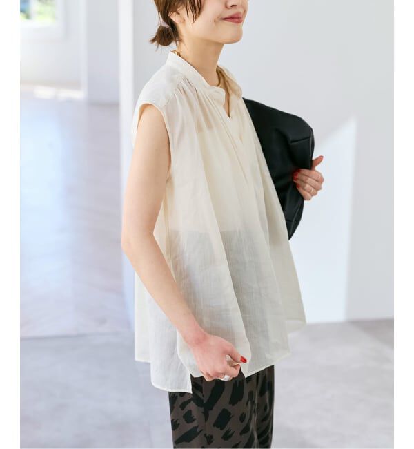 Spick and Span「ラミーコットンギャザーブラウス」|シャツ・ブラウス|