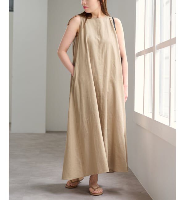 U by SPICK&SPAN「コットンリネンバックギャザーワンピース」|ワンピース|