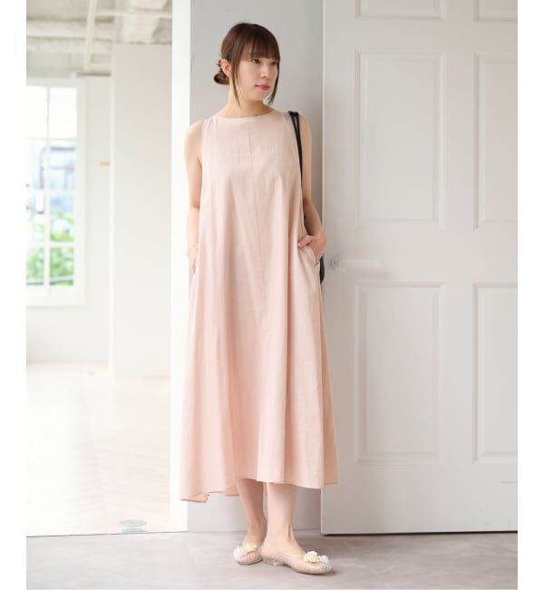 U by SPICK&SPAN「コットンリネンバックギャザーワンピース」|ワンピース|