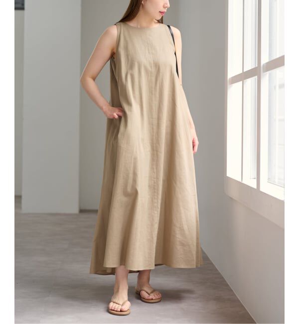 U by SPICK&SPAN「コットンリネンバックギャザーワンピース」|ワンピース|