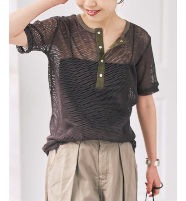 Spick and Span「ACASAM / アカサム メッシュヘンリー」|Tシャツ・カットソー|