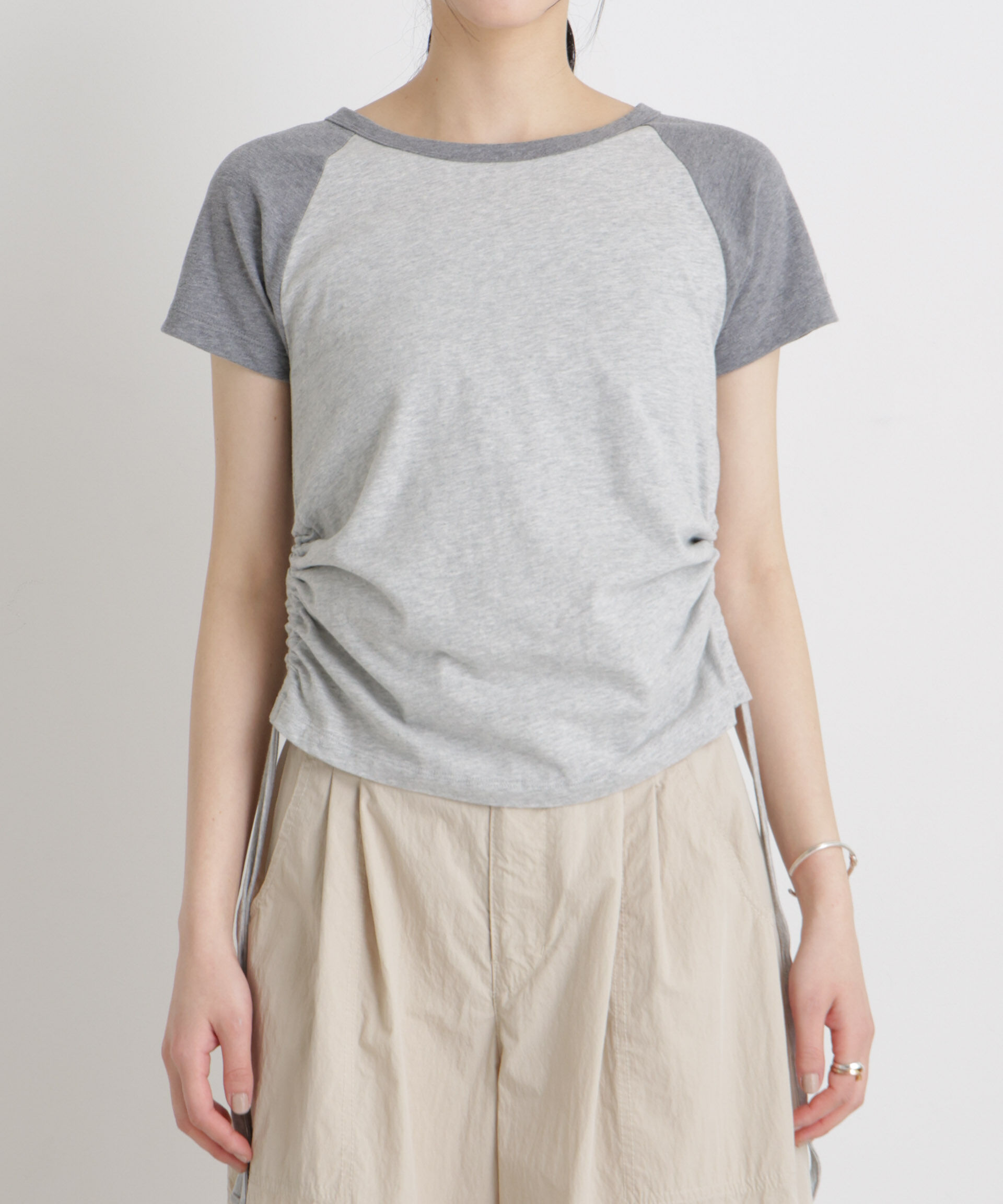 nano･universe「BOOKCLUB/別注 Raglan shirring shirts」|Tシャツ・カットソー|