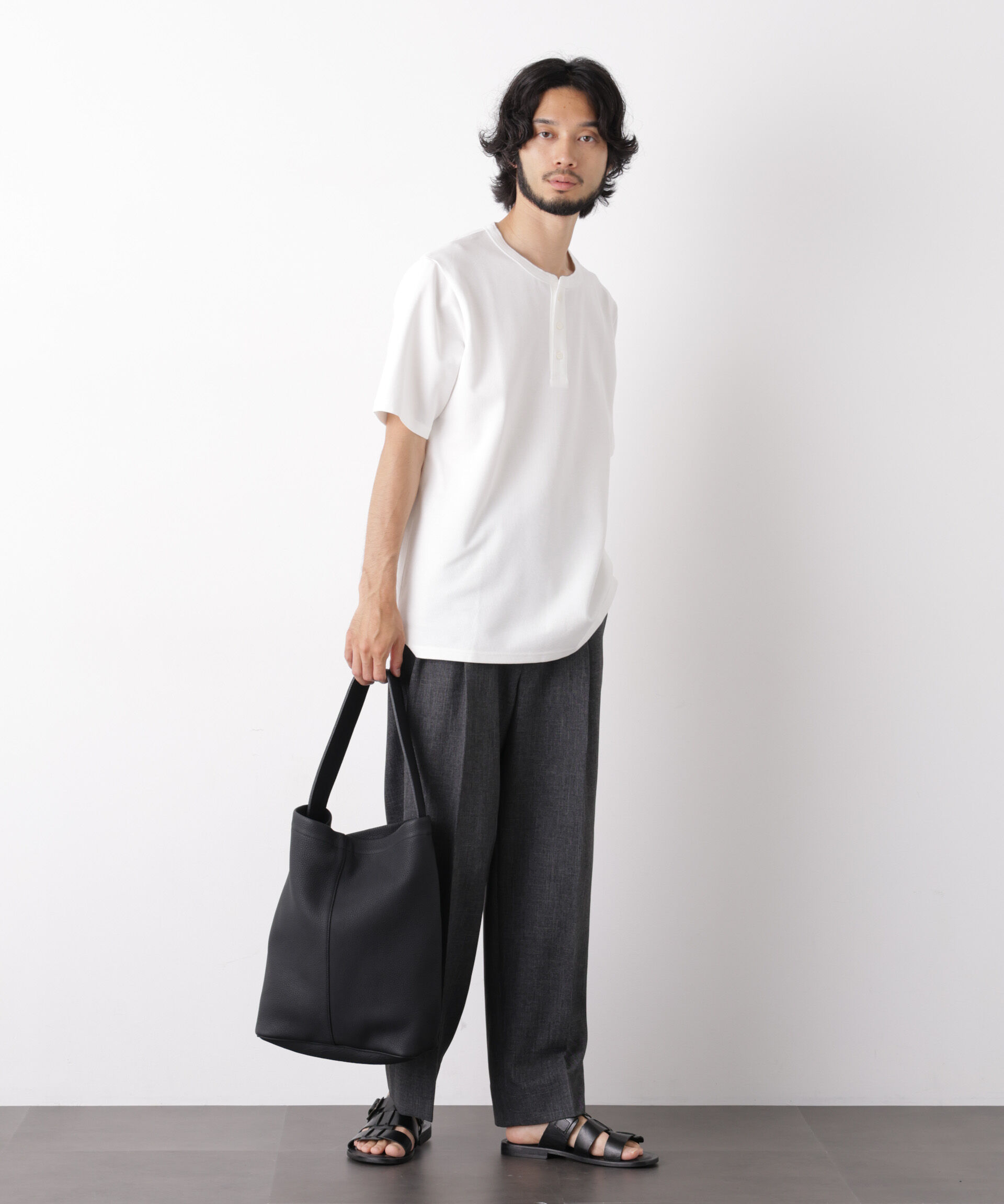 nano･universe「60サーフニットヘンリーTシャツ 半袖」|Tシャツ・カットソー|