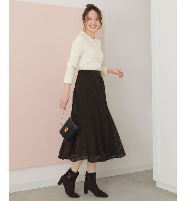 ANY SIS「【2SET】フェザー ニット &times; フロッキー スカート」|スーツ|