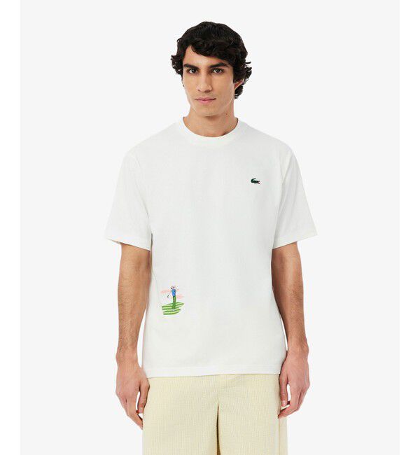 LACOSTE「ゴルフグラフィックバックプリントウルトラドライTシャツ」|Tシャツ・カットソー|オフホワイト