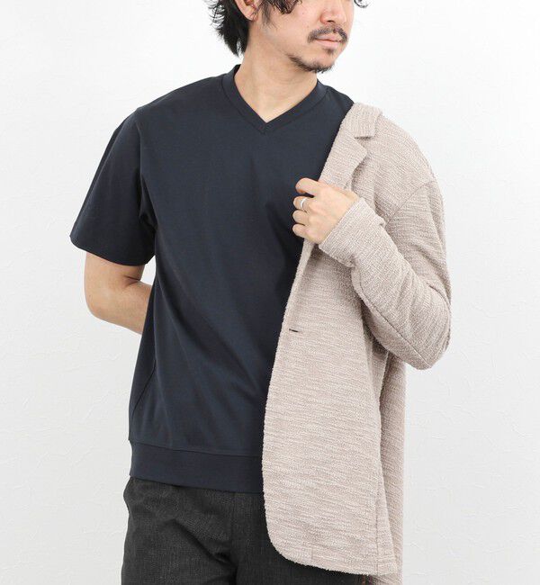 NOLLEY'S goodman「《ビジカジ対応》シルケットスムース VネックドレスTシャツ 26SS」|Tシャツ・カットソー|
