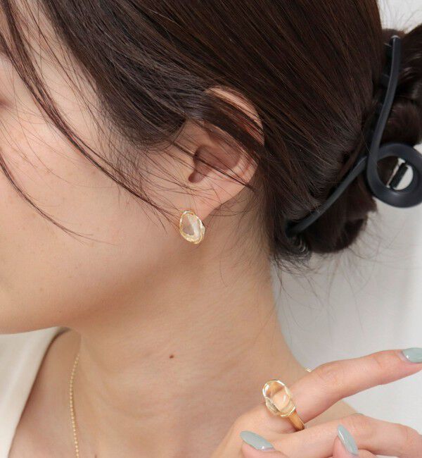 fredy emue「フェイクストーンチタンポストピアス」|ピアス|