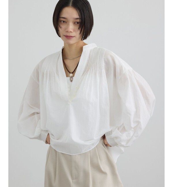 SALON adam et rope'「コットンボイルピンタックブラウス」|シャツ・ブラウス|