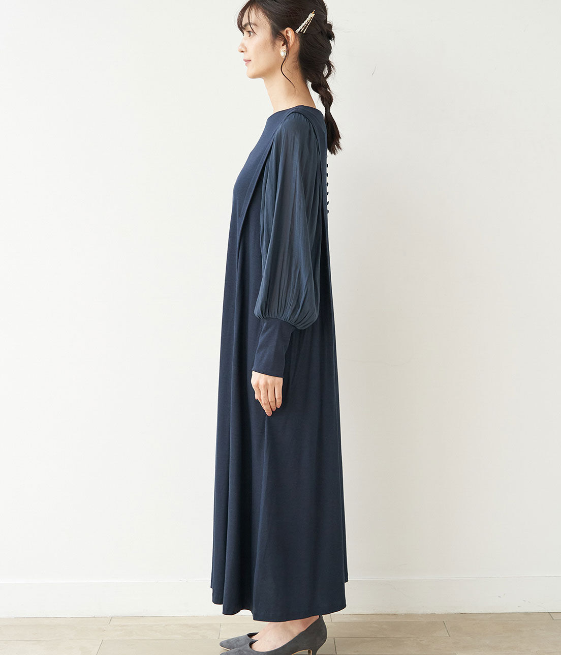 Rope&rsquo;Picnic「【一部店舗限定】【Mon E&rsquo;toile/モンエトワール】スムースコンビジャージタックDRESS」|ドレス|