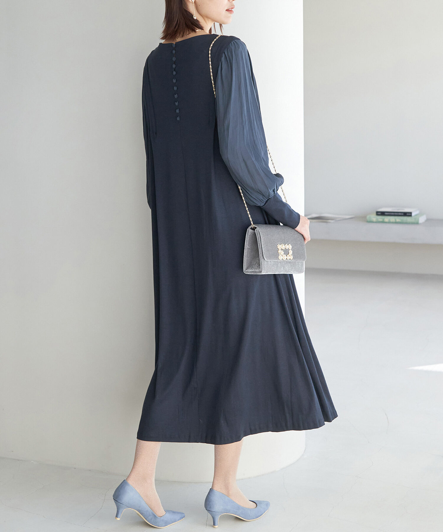 Rope&rsquo;Picnic「【一部店舗限定】【Mon E&rsquo;toile/モンエトワール】スムースコンビジャージタックDRESS」|ドレス|