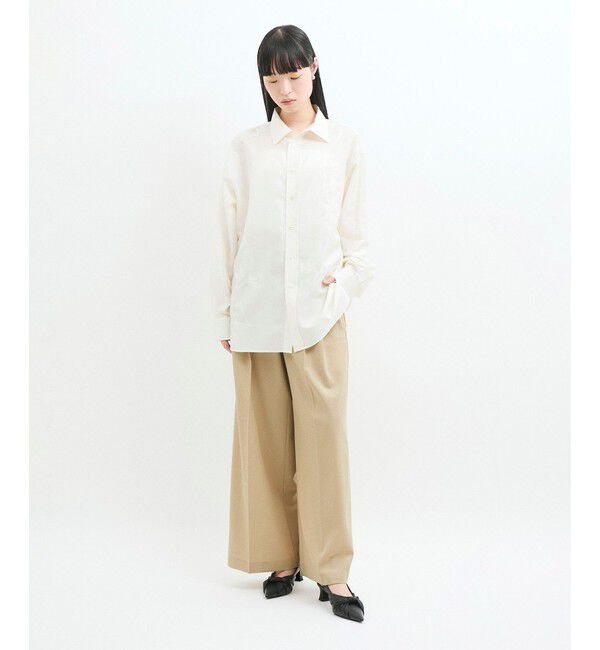 ADAM ET ROPE'「【防シワ】・【洗える】2タックワイドスラックス」|スラックス|