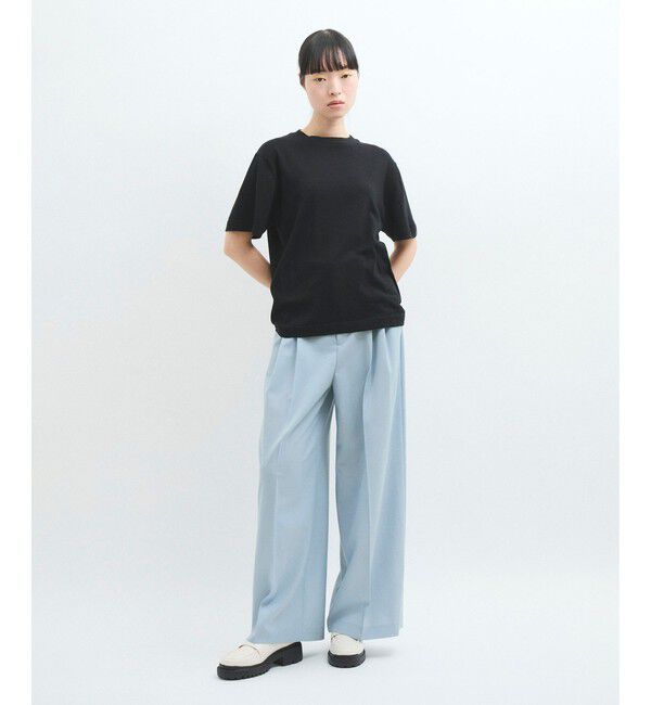 ADAM ET ROPE'「【防シワ】・【洗える】2タックワイドスラックス」|スラックス|