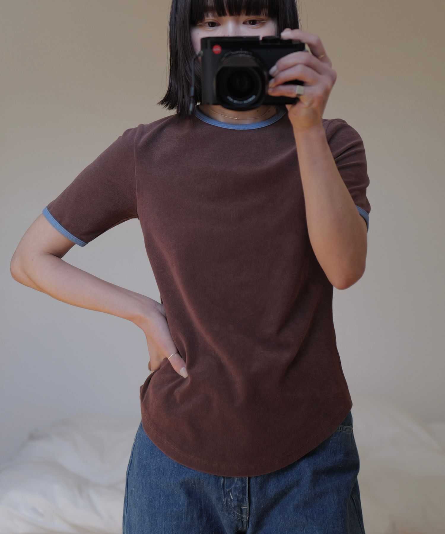 A part by 「【インフルエンサーkuronekoさんコラボ】パイルリンガーTシャツ」|Tシャツ・カットソー|ﾌﾞﾗｳﾝ*ﾌﾞﾙｰ