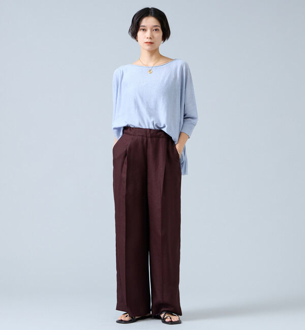 Liesse「《定番》麻調タックワイドパンツ（セットアップ可）」|その他|