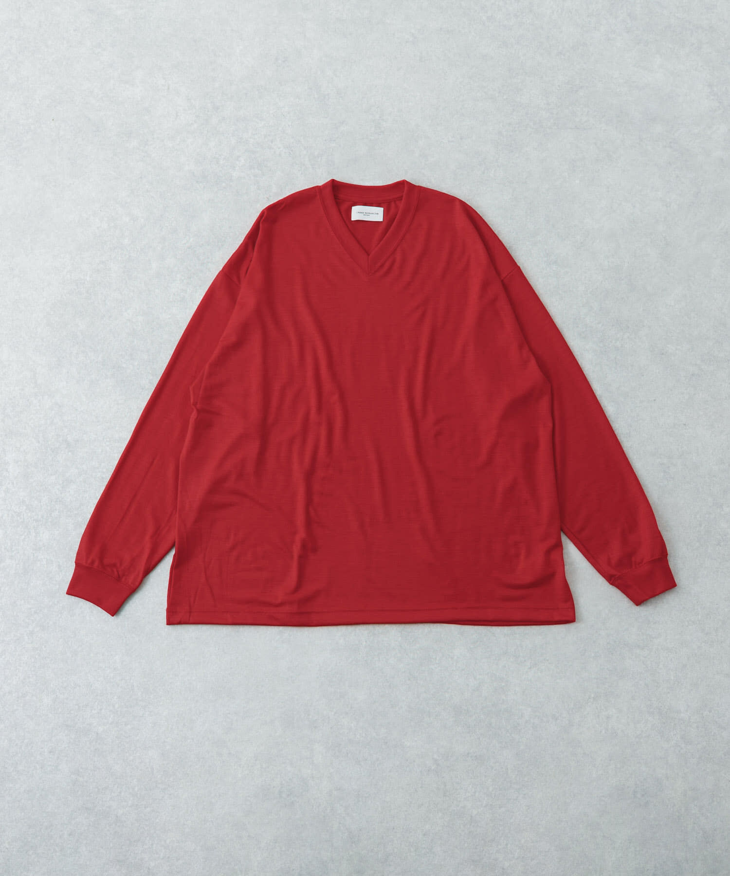 URBAN RESEARCH「new basic　WASHABLE MERINO WOOL V-NECK」|ニット・セーター|レッド