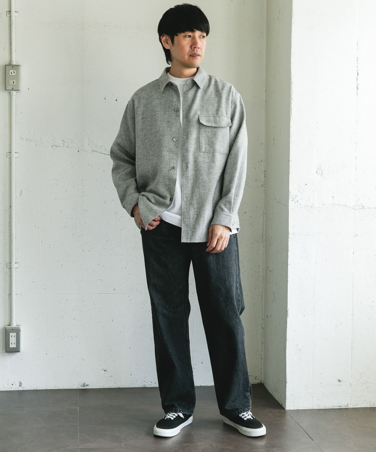 URBAN RESEARCH DOORS「フラノレギュラーカラーシャツ」|シャツ・ブラウス|