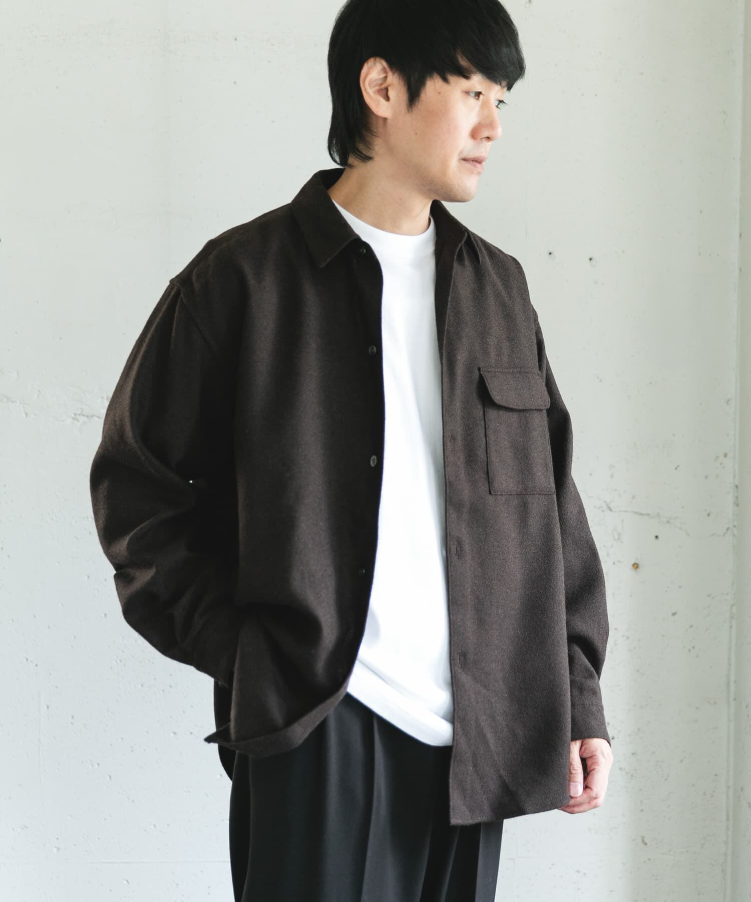 URBAN RESEARCH DOORS「フラノレギュラーカラーシャツ」|シャツ・ブラウス|