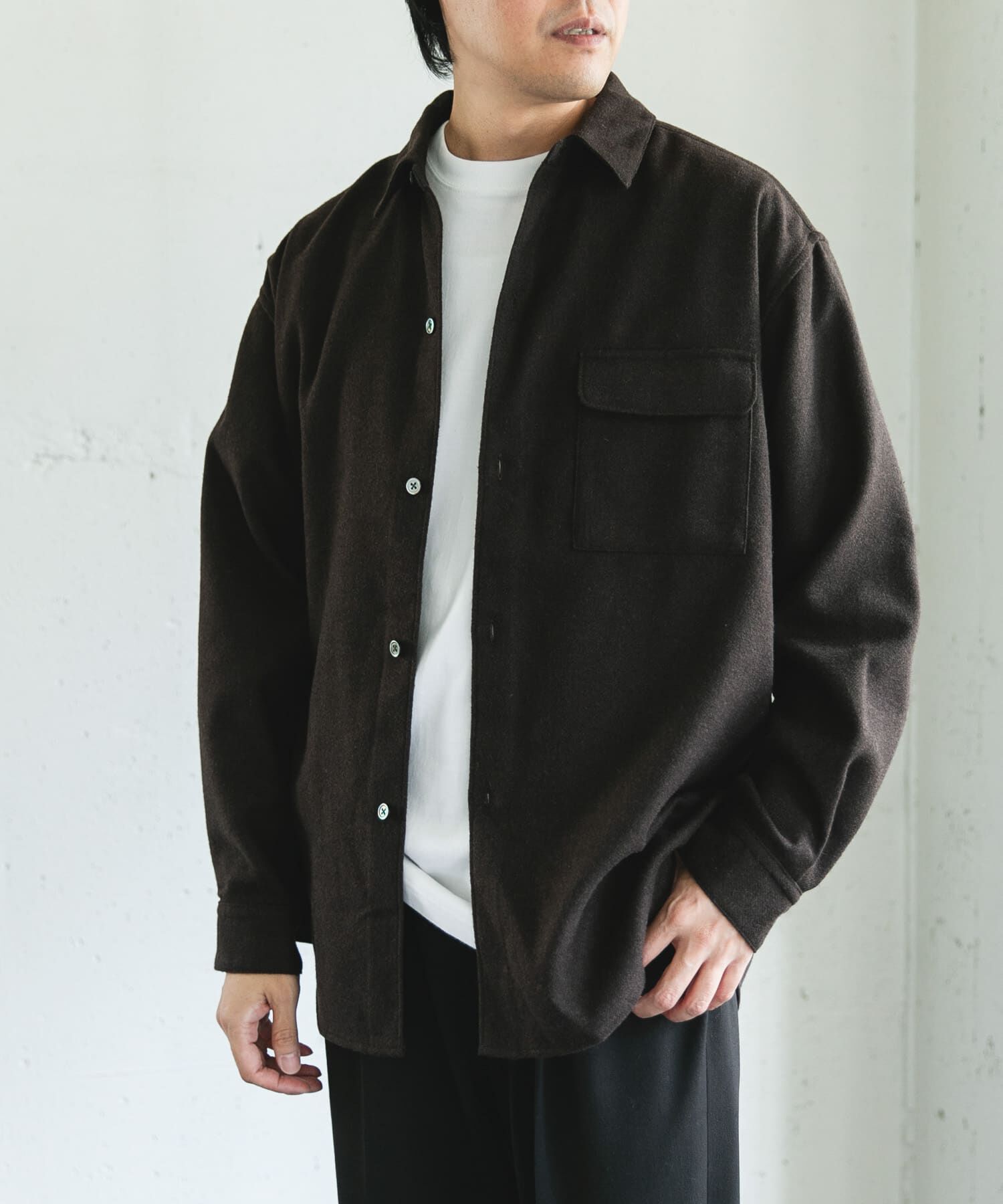 URBAN RESEARCH DOORS「フラノレギュラーカラーシャツ」|シャツ・ブラウス|