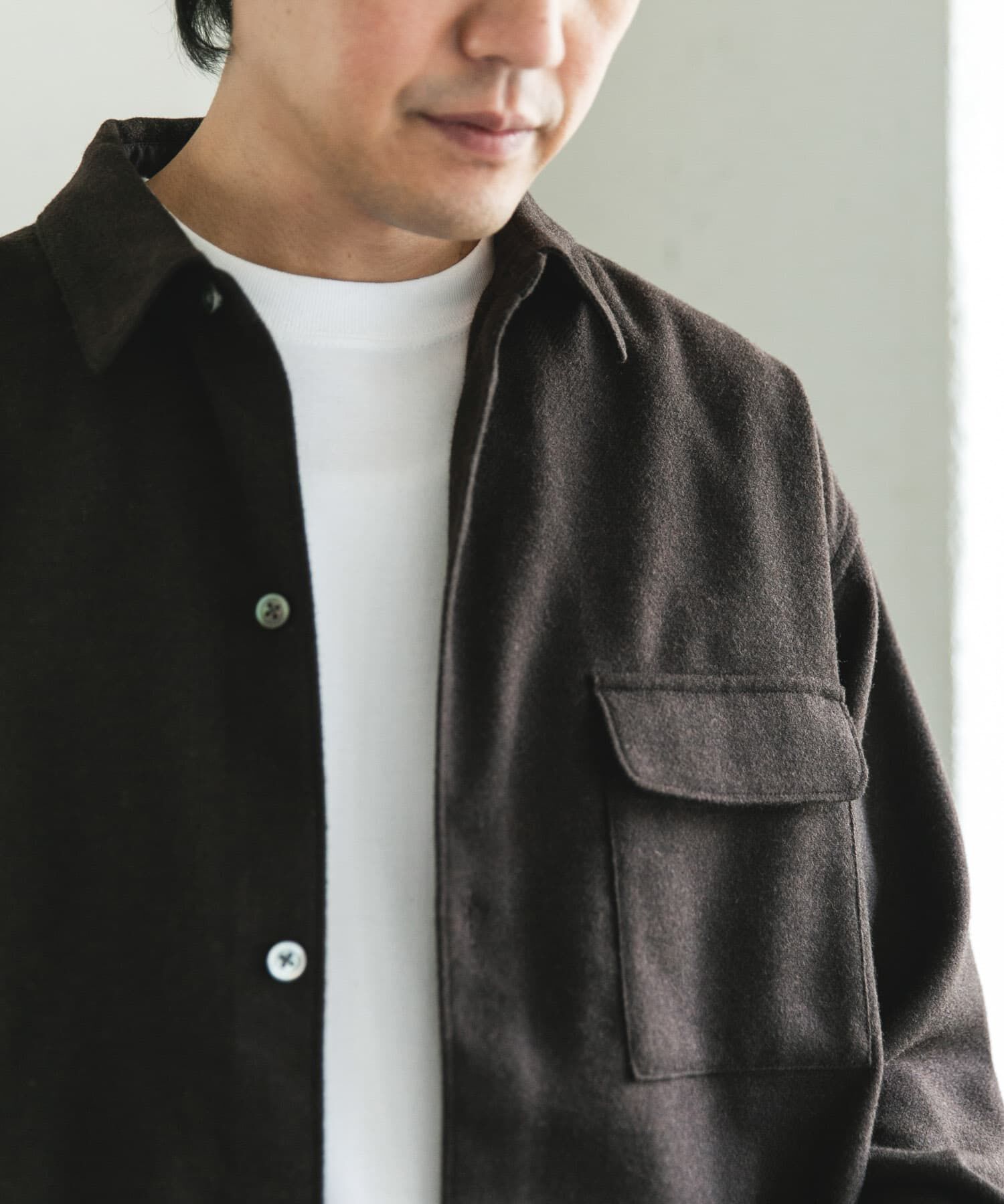 URBAN RESEARCH DOORS「フラノレギュラーカラーシャツ」|シャツ・ブラウス|