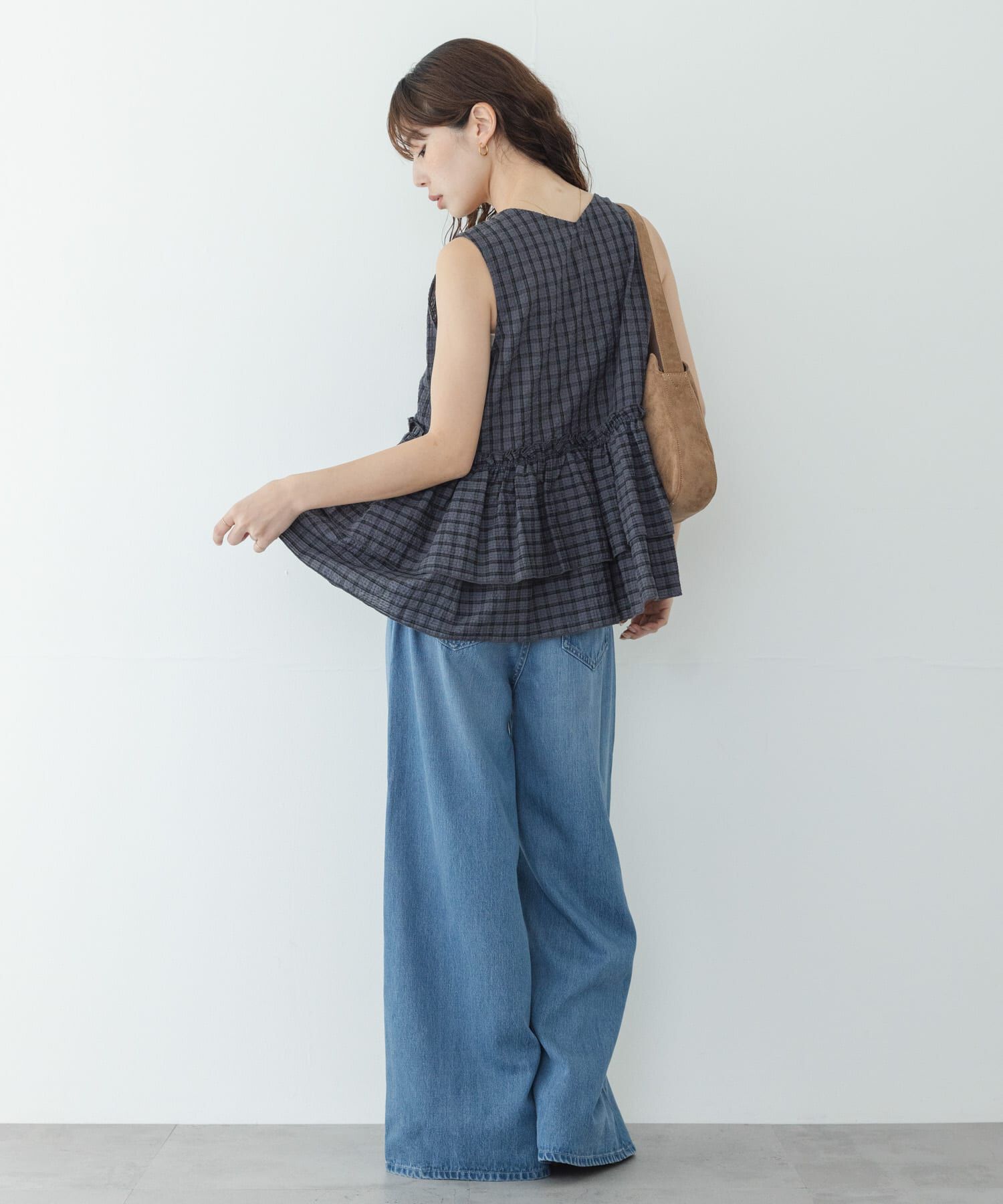 Sonny Label 「サッカーチェックペプラムベストブラウス」|シャツ・ブラウス|