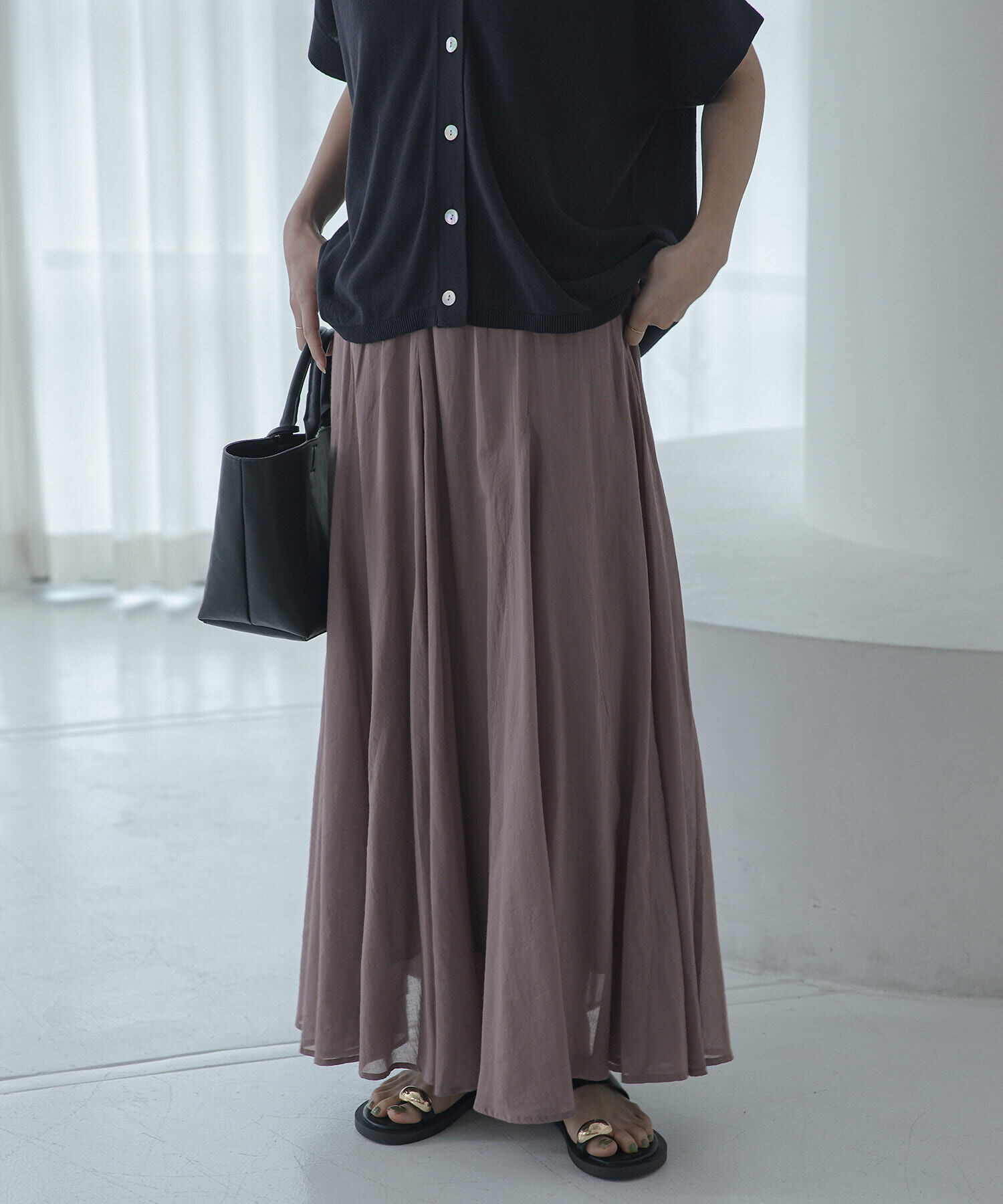 Sonny Label 「エアリーコットンボイルフレアスカート」|スカート|グレー系その他