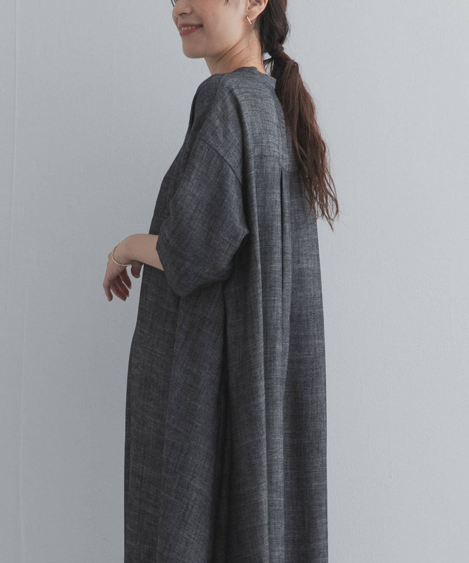 URBAN RESEARCH DOORS「リネン混5分袖ミディワンピース」|その他|