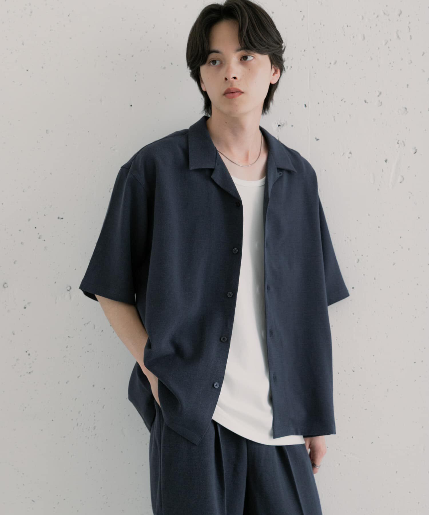 SENSE OF PLACE by URBAN RESEARCH「リネンライクマイクロチェックオープンカラーシャツ」|シャツ・ブラウス|