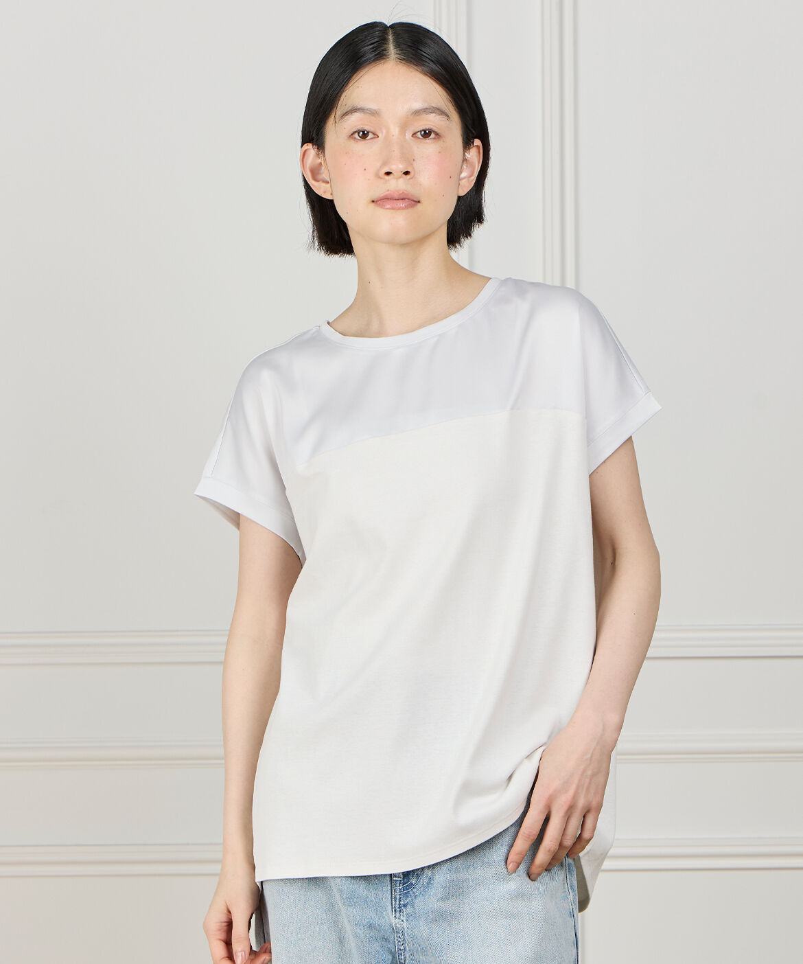DAY by DAY it&rsquo;s international「サテン切り替えドルマンプルオーバー《スビン綿MIXフライス》」|Tシャツ・カットソー|グレー1