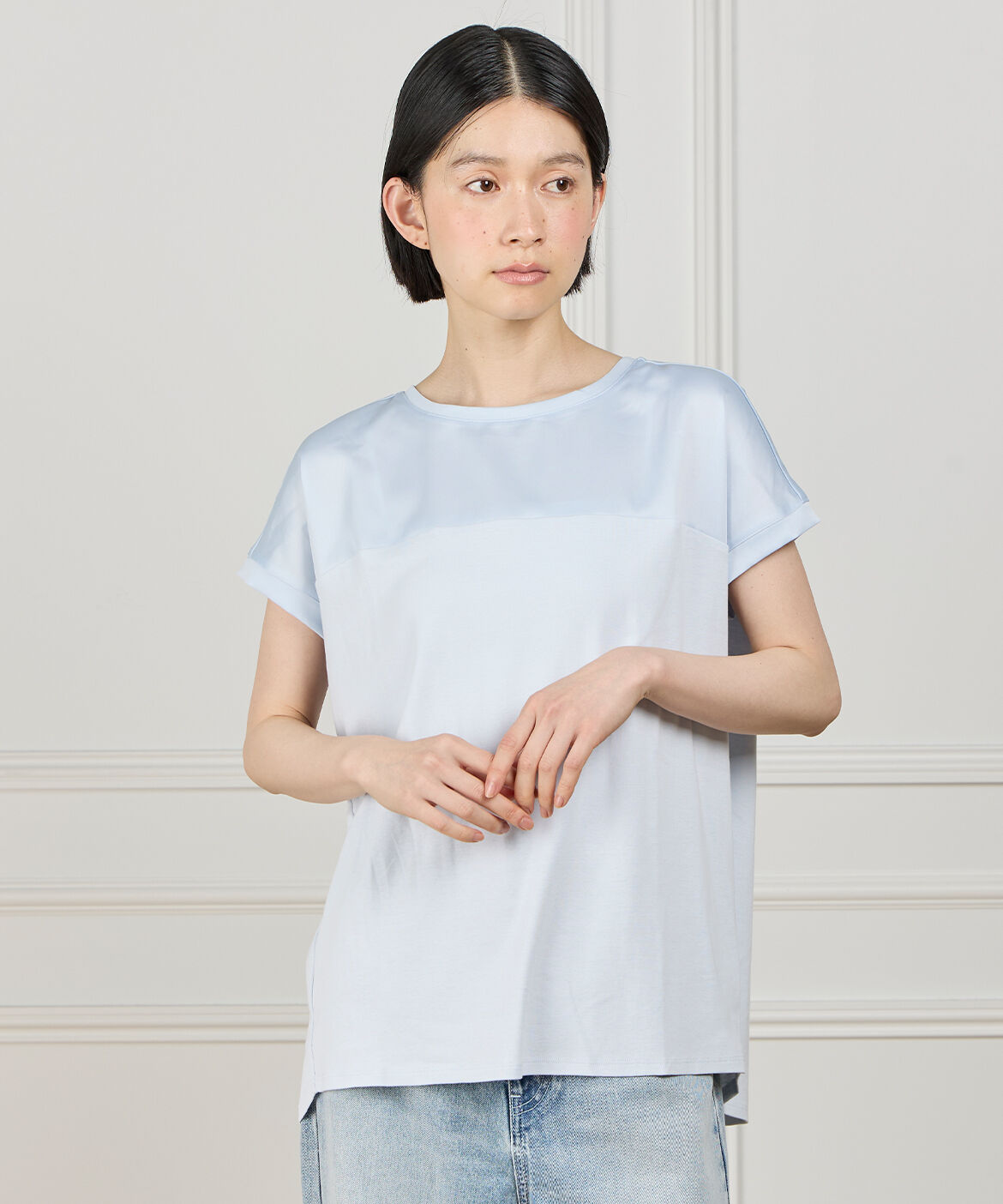 DAY by DAY it&rsquo;s international「サテン切り替えドルマンプルオーバー《スビン綿MIXフライス》」|Tシャツ・カットソー|サックス3