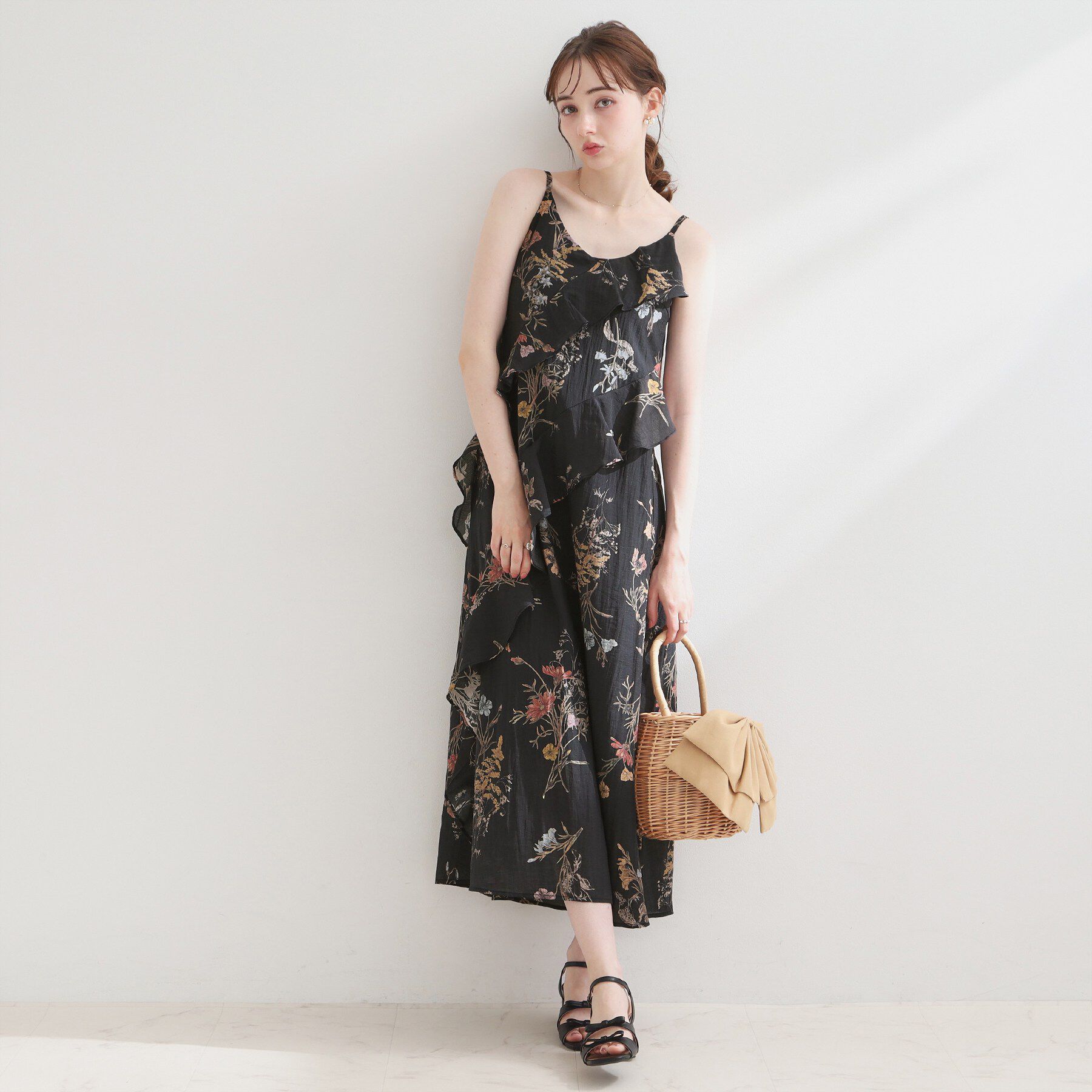 Couture broach「フラワープリントフリルワンピース」|ワンピース|